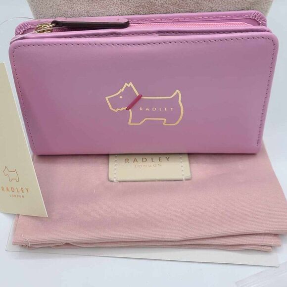Radley London Leather Light Pink Heritage Dog Medium Bi Fold Wallet NWT! - Picture 4 of 7